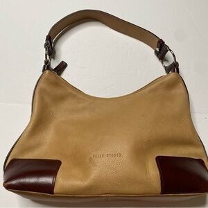 Wilsons Leather Pelle Studio Tan Brown Shoulder Bag Handbag Purse (O)